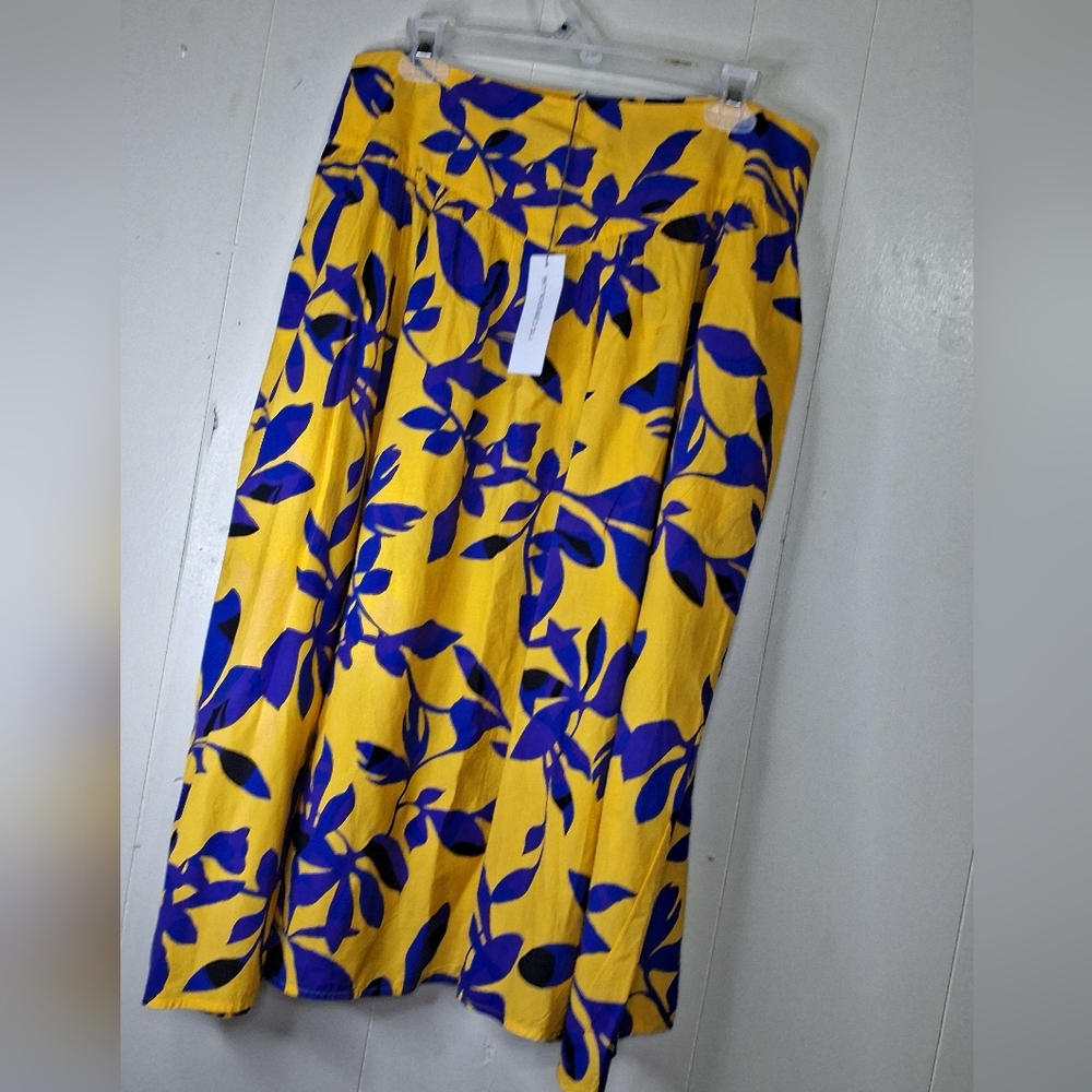 Liz Claiborne Yellow and Blue Maxi Skirt